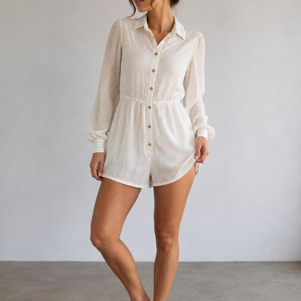 Prettylittlething white playsuit with thin